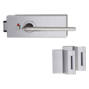 Vorschaubild Griffwerk PURISTO S -Edelstahl matt Ganzglastürbeschlagset -3-teiliger Bandsatz -mit Griff REMOTE -SG -smart2lock