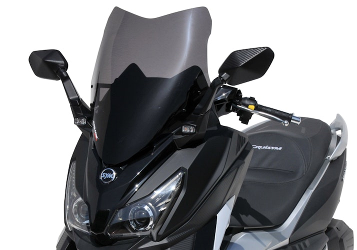 ERMAX Scooterscheibe Sport Acrylic durchsichtig Schwarz getönt für SYM Cruisym 125; Cruisym 300
