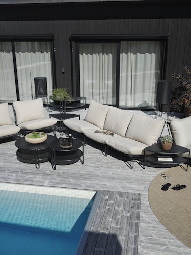 Brafab Ecktisch BLIXT 60 x 60 x 42 cm, Aluminium Weiß - Abverkauf 