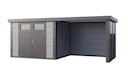 Vorschaubild Telluria Metallgerätehaus Classico 3024 mit Lounge Anbau small inkl. 2 Fenstern