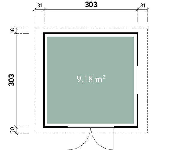 Wolff Finnhaus WPC Gartenhaus Style D / Terra 3030 Anthrazit/Hellgrau - 28 mm 