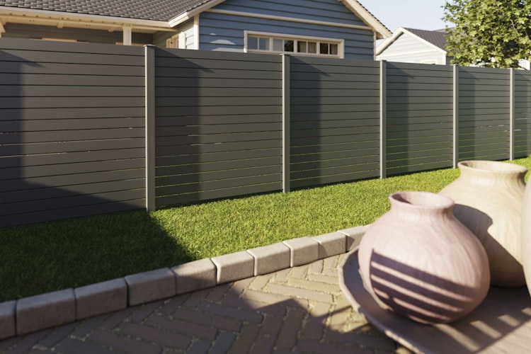 dz Alu Steckzaun-Komplettset VIDUAL Pure 100 Distanz 9 mm zum Einbetonieren