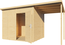 Bertilo Element-Gartenhaus Timmo 4 Plus inkl. Anbaudach - 19 mm