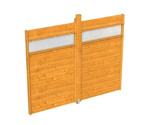 Skan Holz Wand-Element mit Lichtband für Pavillon Toulouse