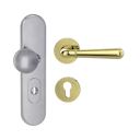 Vorschaubild Griffwerk Kombi-Schutzbeschlag TITANO SB_882 mit Griff FABIA 72mm Zylinderabdeckung Tür 38-50mm R FABIA Messing-Optik