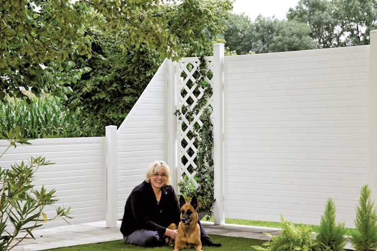 T&J LIGHTLINE Kunststoff Zaunelement 1800 x 1500 mm, weiß