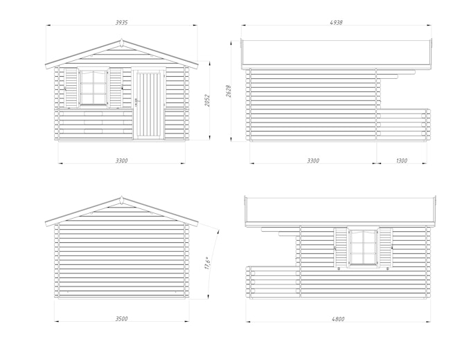 Palmako Gartenhaus Emma 10,4 + 4,2 m² - 34 mm