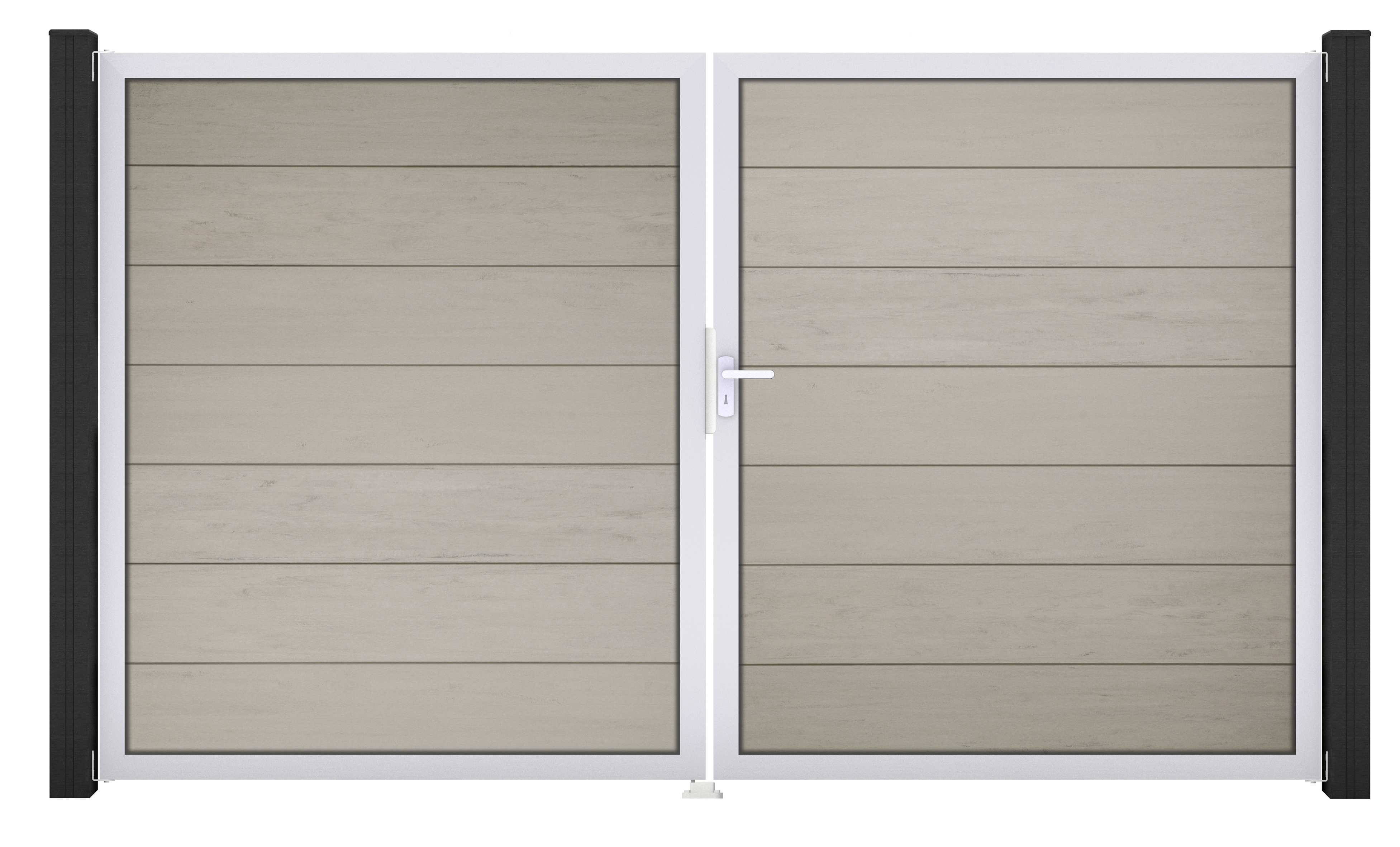 GroJa Solid Grande Tor 2-flügelig 3000 x 1800 mm, Alu-Rahmen EV1