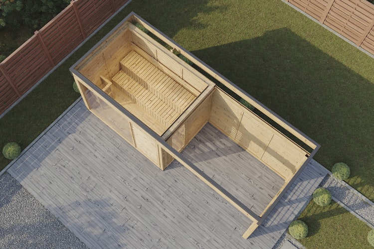 Wolff Finnhaus Saunahaus Sintje 5323/6323 mit Seitendach