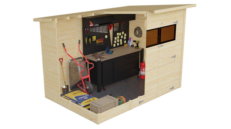 Bertilo Gerätehaus Pent Modern 4 - 18 mm