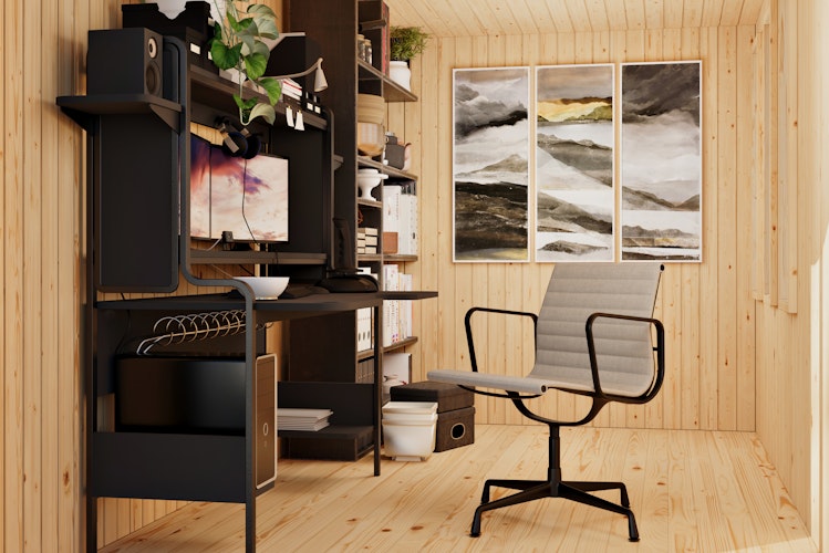 Karibu Design Gartenhaus Home Office Studio 2 Blackline - 73 mm