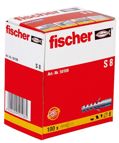 FISCHER Dübel S 8 Nylon 8 mm (100 Stück)