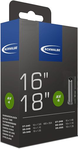 Schwalbe Schlauch Nr. 4 16 Zoll schwarz Schraderventil (AV)