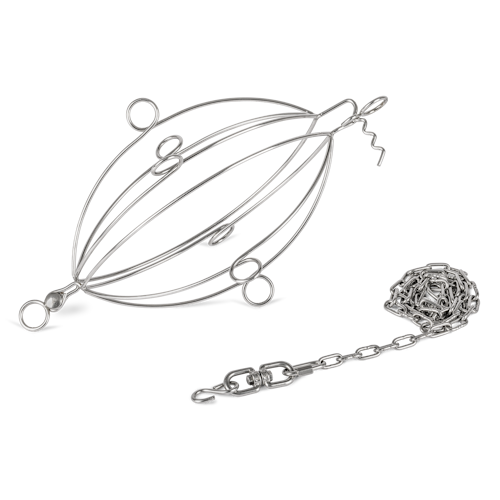 Petromax Geflügel-Grillkorb mit Kette und Haken