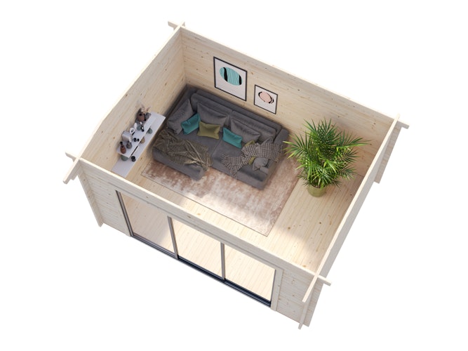 Palmako Gartenhaus Ines 11,1 m² Slide Plus mit Isolierglas-Schiebetür - 44 mm