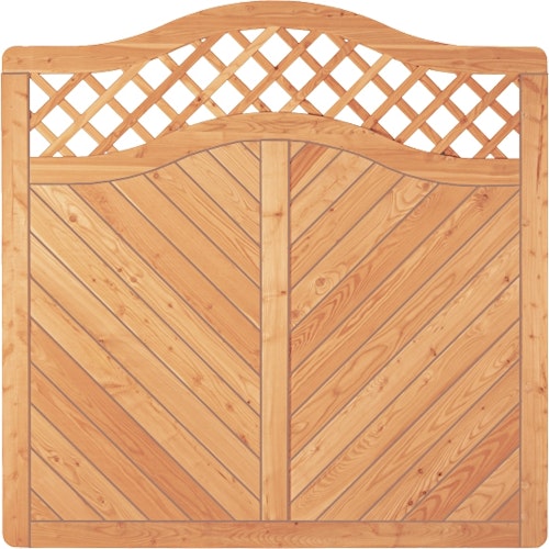 T&J SKAGEN RANK KRONE Sichtschutzzaun Lärche 1800 x 1800/1650 mm