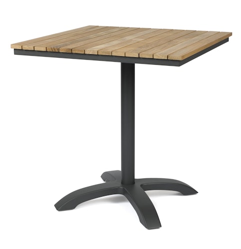 Cinas Kaffeetisch MOOD 70 x 70 cm, Aluminium Anthrazit / Teak