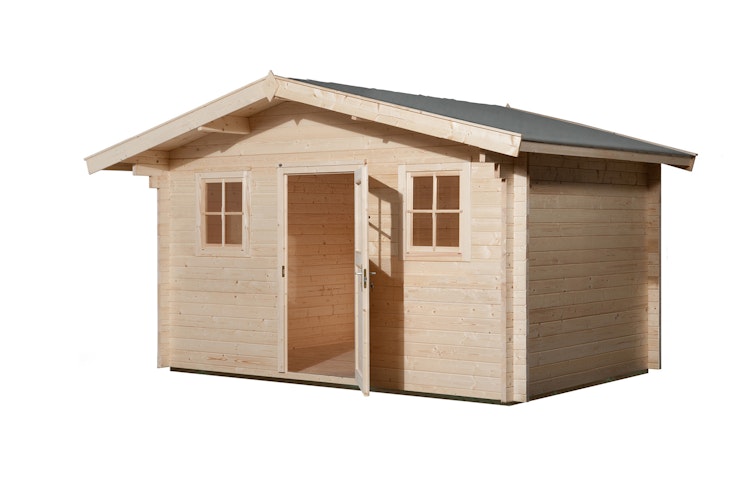 Weka 45 mm Gartenhaus 135 mit Vordach (60 cm)