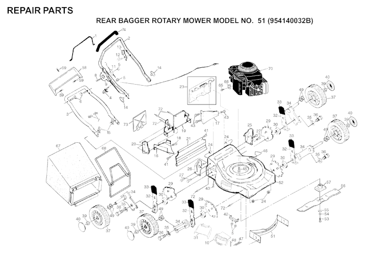 Husqvarna Rasenmäher gelegentliche Nutzung 51, 954140032B, 1997-01