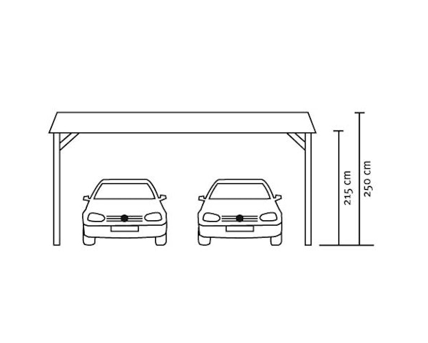 Skan Holz Spreewald - Walmdach Doppelcarport Breite 585 cm