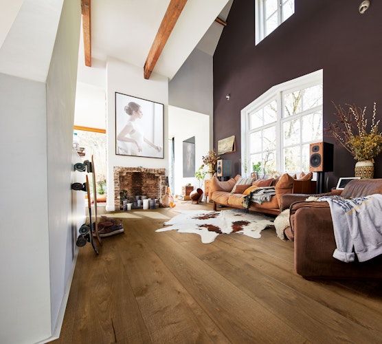 MEISTER Lindura-Holzboden HD 400 Eiche authentic olivgrau Vintage-Struktur, gebürstet 8903 - naturgeölt