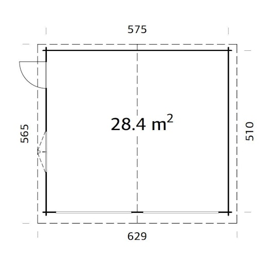 Palmako Garage Roger 28,4 m² - 44 mm - ohne Tore