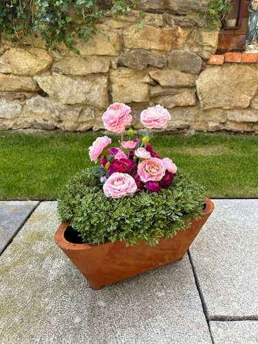 Badeko Metallsäule Bregenz inkl. Schale ,,Konstanz" in Edelrostoptik