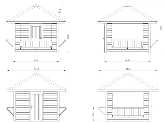 Palmako Marktstand Bianca 8,3 m² Set 106 - 28 mm
