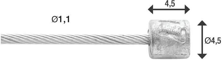 Elvedes Schaltzug 19 strands 2250 mm silber 4,5"