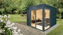Vorschaubild Wolff Finnhaus Gartenhaus Studio 44-B mit Alu-Eckverkleidung/Schiebetür