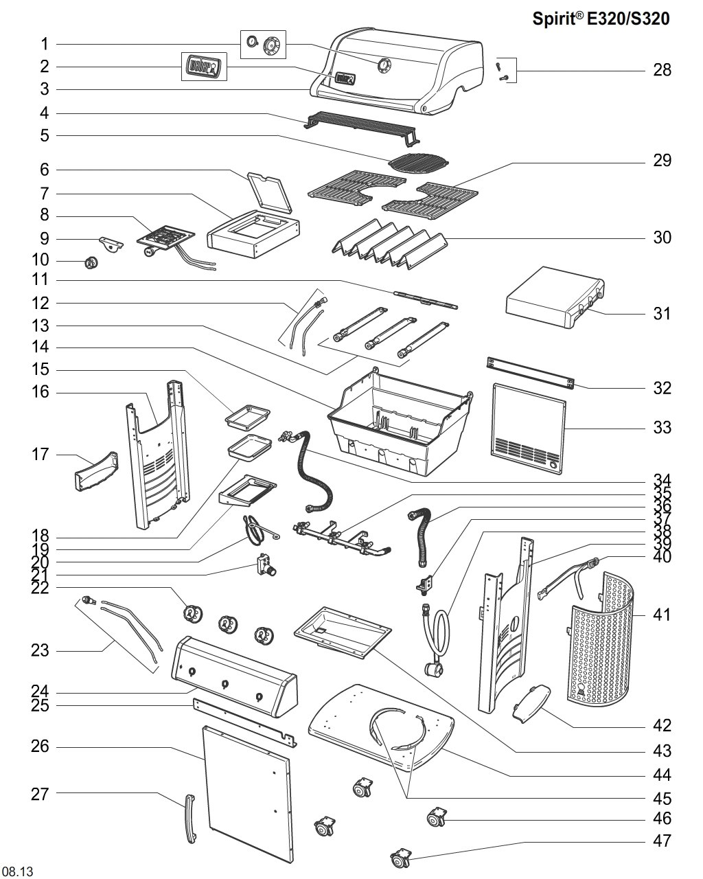 Explosionszeichnung Ersatzteile