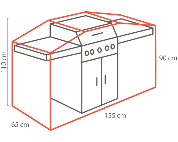 Winza Outdoor Covers Premium Abdeckhaube für Grill, 155 x 65 x 110 cm - Abverkauf
