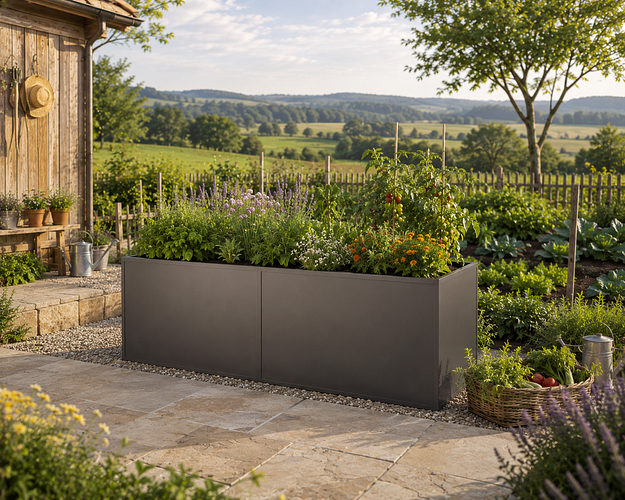 KGT Aluminium Hochbeet 210 - Profile anthrazit - B2,05 x T0,91 x H0,77 m - 1185 l