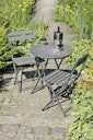 Vorschaubild Garden Pleasure Balkon-Set LUGO, Klapptisch Ø 60 + 2 Klappstühle, Stahl Dunkelgrau / Nonwood Grau
