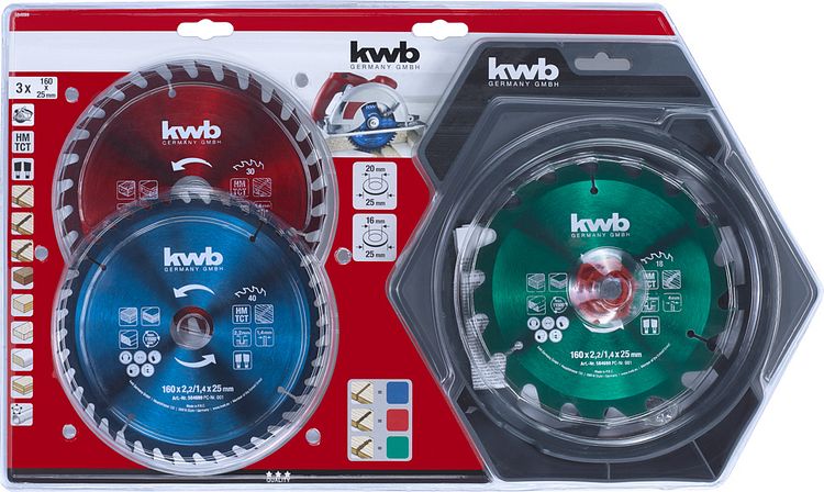 kwb Kreissägeblattsatz 3t 160x25mm 584699
