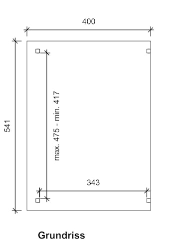 Skan Holz Sanremo aus Leimholz ohne Mittelpfosten Breite 541 cm freistehende Terrassenüberdachung