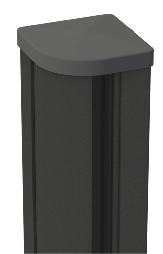 GroJa Alu-Steckzaun variabler Eckpfosten 9x9 inkl. Kappe