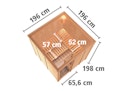 Vorschaubild Karibu Sauna Rodin mit Fronteinstieg 68 mm inkl. gratis Sauna-Zubehörset im Wert von 234,94 €