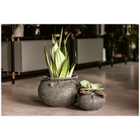 Vosteen Design Blumentopf / Pflanzgefäß Terrakotta schwarz ø 40 cm x H 27 cm