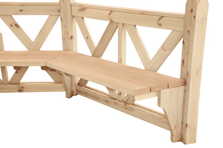 Wolff Finnhaus Satz Sitzbänke 5-teilig für Pavillon Kreta 6 Grundbauset