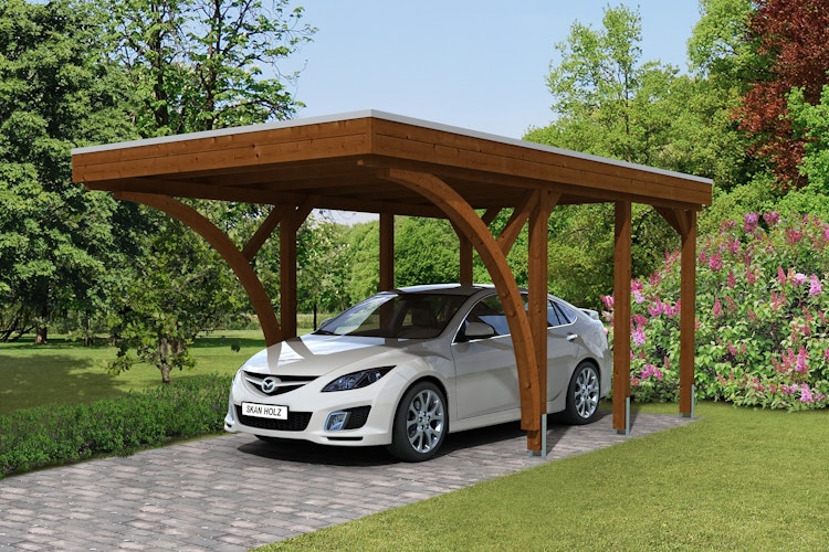 Skan Holz Carport Friesland 314x555 cm inkl. 2 Einfahrtsbögen Sparset 6