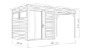 Vorschaubild Bertilo Element-Gartenhaus Pentus 2 Office inkl. Lounge-Anbau - 19 mm