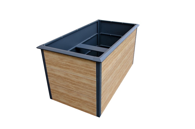 T&J EMMI Metall Hochbeet Holzdekor 150 x 75 x 77 cm