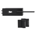 Vorschaubild Griffwerk PURISTO S -Graphitschwarz Ganzglastürbeschlagset -3-teiliger Bandsatz -mit Griff DESM LEAF LIGHT -GSC -PZ