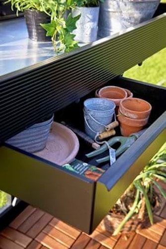 Juliana Alutisch integriert mit Schubade, schwarz, 3 Sektionen