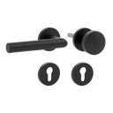 Vorschaubild GRIFFWERK Wechselgarnitur LUCIA PROF Schraubtechnik GK3 Rosetten rund Knopf R2 Graphitschwarz L