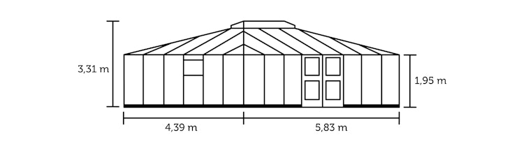 Juliana Gewächshaus Grand Oase anthrazit - 3 mm Sicherheitsglas - 25,6 m² inkl. gratis Fundamentrahmen im Wert von 849 €