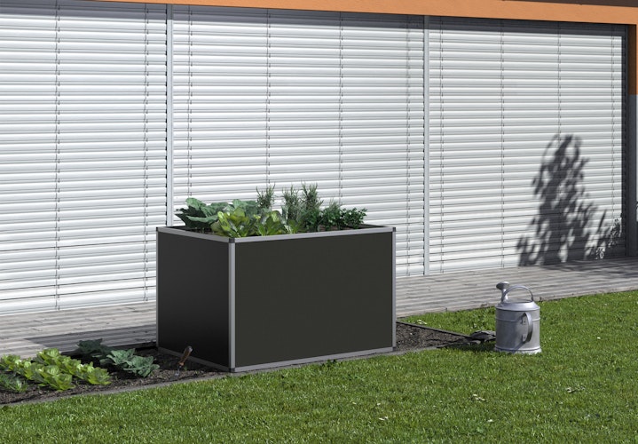 KGT Aluminium Hochbeet 130 - Profile pressblank - B1,21 x T0,91 x H0,77 m - 700 l