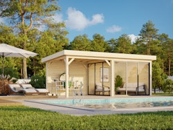 Palmako Gartenhaus Connect Lenna 16,6 m² Set 705 Slide Plus mit Isolierglas-Schiebetüren - 28 mm