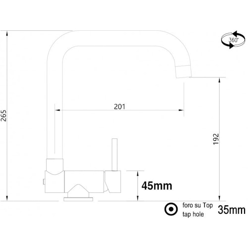 Wasserhahn Vorfenster Küchenarmatur, Umklappbar 4,5 CM, mit 360° schwenkbarem N-Auslauf, Verchromt